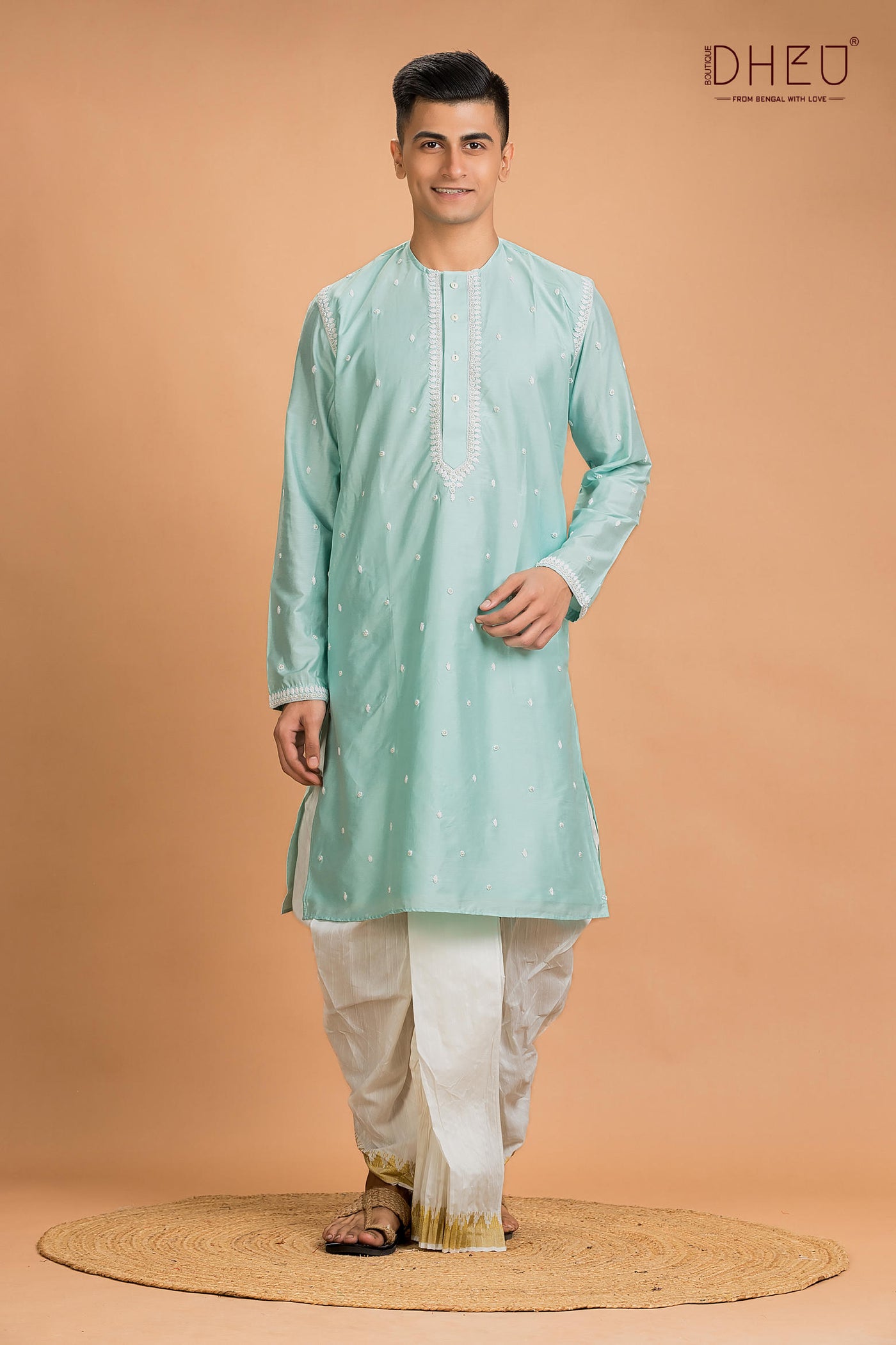 Exclusive Katan Silk Kurta & Dhoti(Optional) Set
