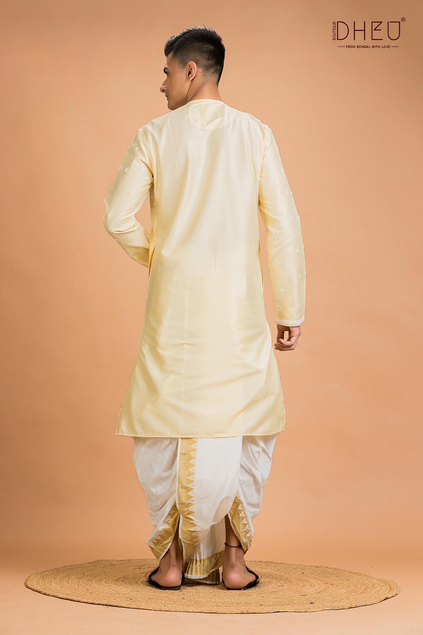 Exclusive Katan Silk Kurta & Dhoti(Optional) Set