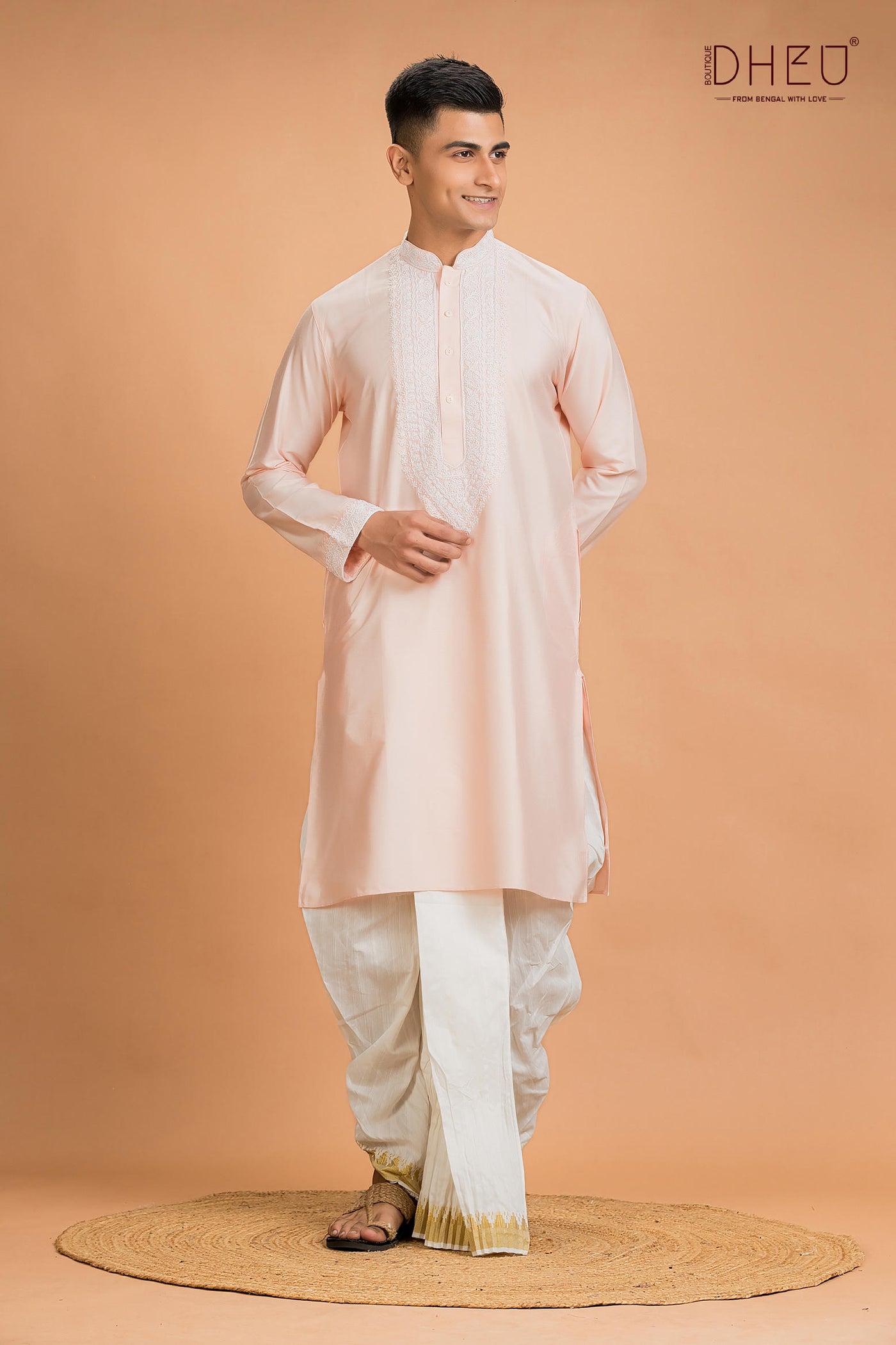 Exclusive Katan Silk Kurta & Dhoti(Optional) Set