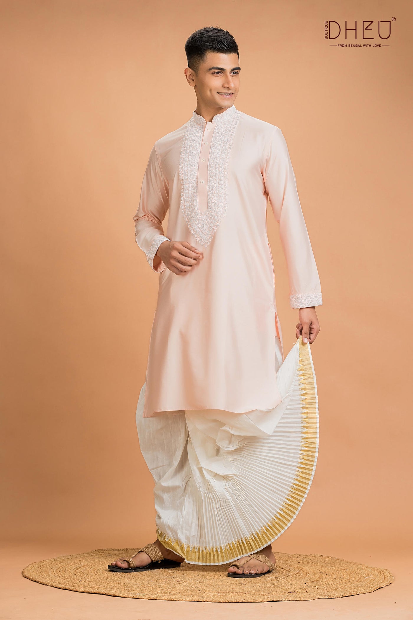Exclusive Katan Silk Kurta & Dhoti(Optional) Set
