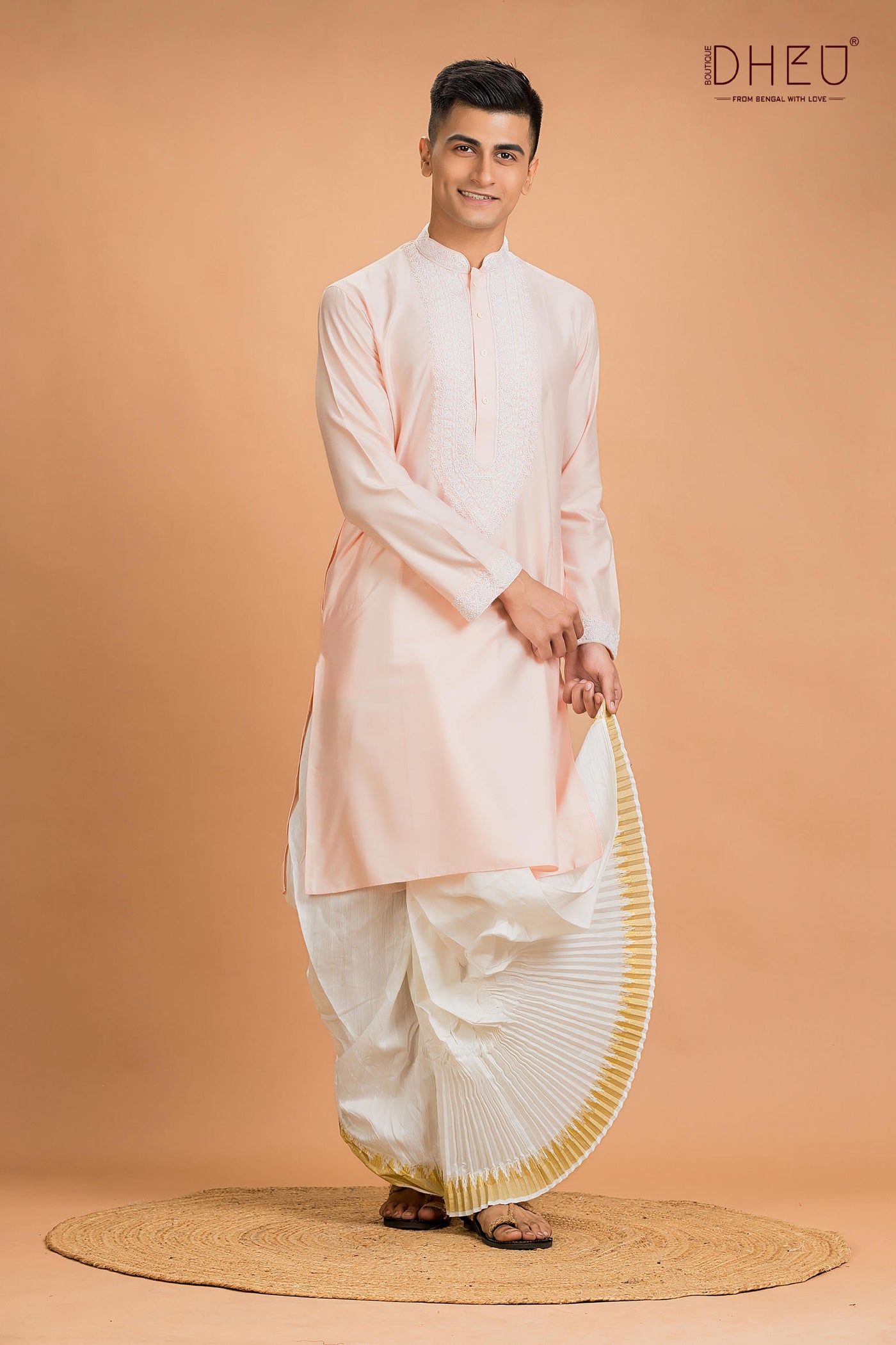 Exclusive Katan Silk Kurta & Dhoti(Optional) Set