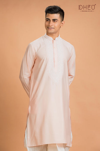 Exclusive Katan Silk Kurta & Dhoti(Optional) Set