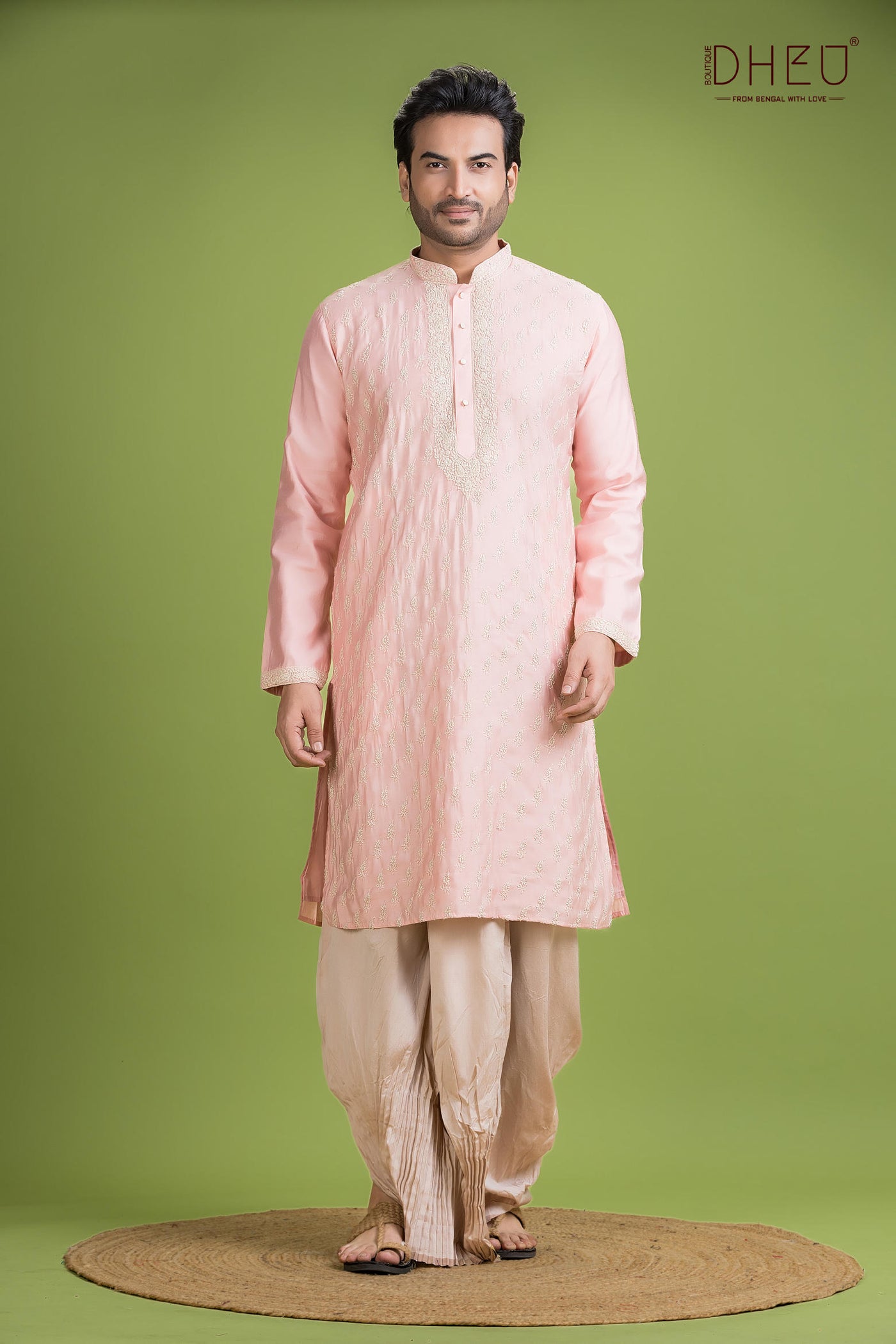 Exclusive Katan Silk Kurta & Dhoti(Optional) Set