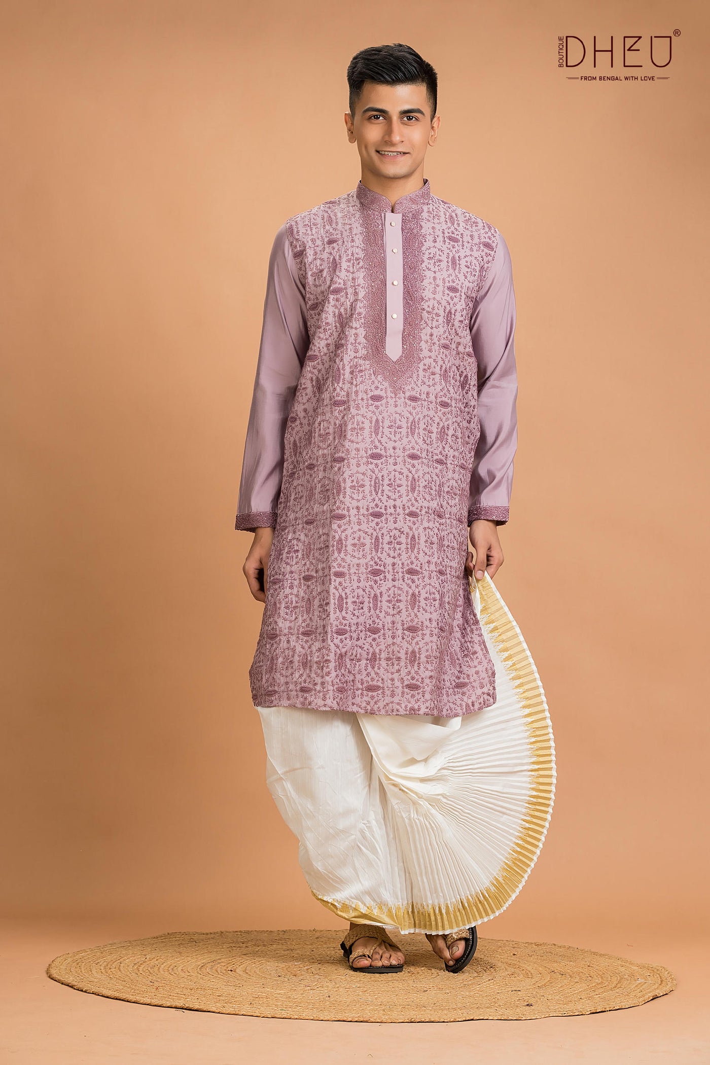 Exclusive Katan Silk Kurta & Dhoti(Optional) Set