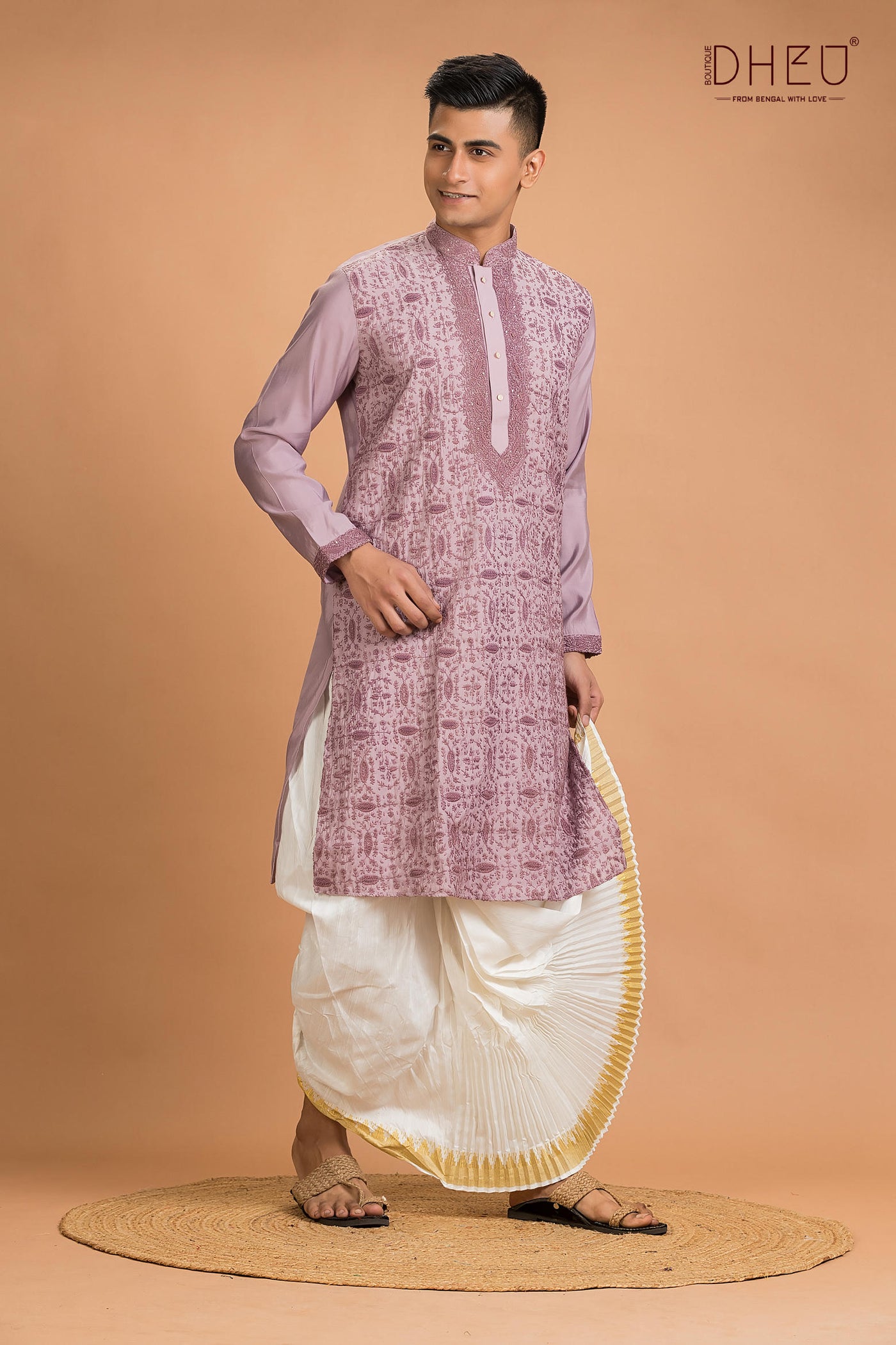 Exclusive Katan Silk Kurta & Dhoti(Optional) Set