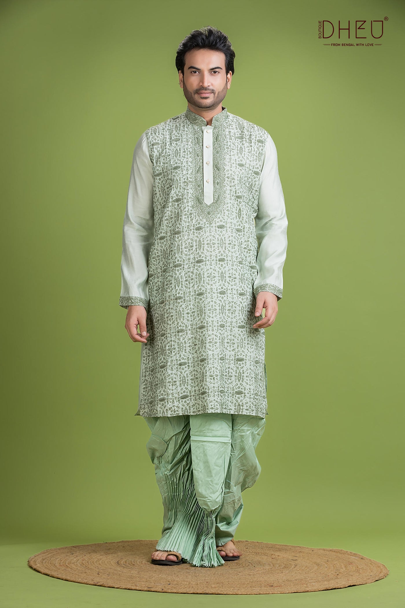 Exclusive Katan Silk Kurta & Dhoti(Optional) Set