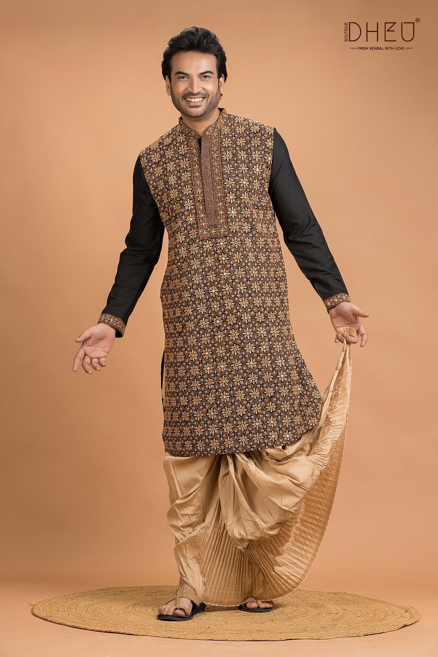 Exclusive Katan Silk Kurta & Dhoti(Optional) Set