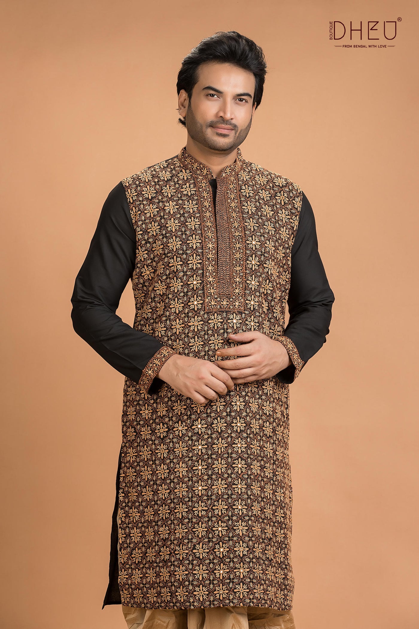 Exclusive Katan Silk Kurta & Dhoti(Optional) Set