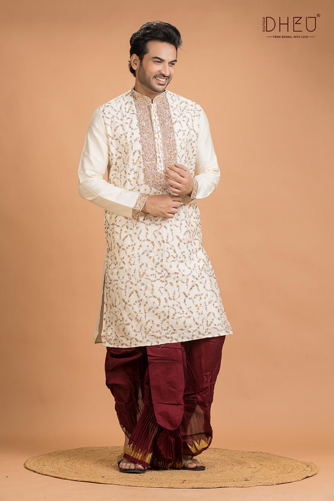 Exclusive Katan Silk Kurta & Dhoti(Optional) Set