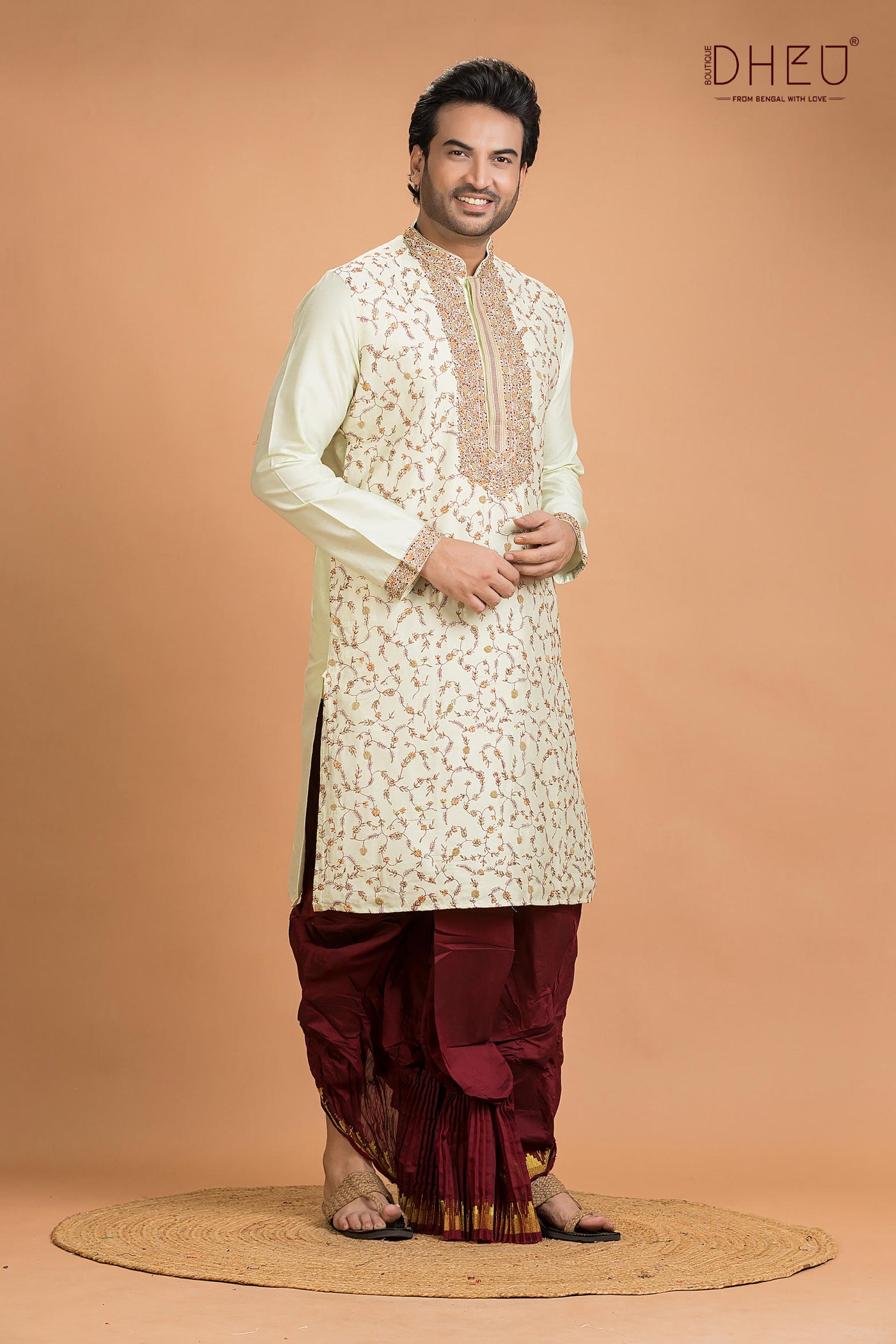 Exclusive Katan Silk Kurta & Dhoti(Optional) Set