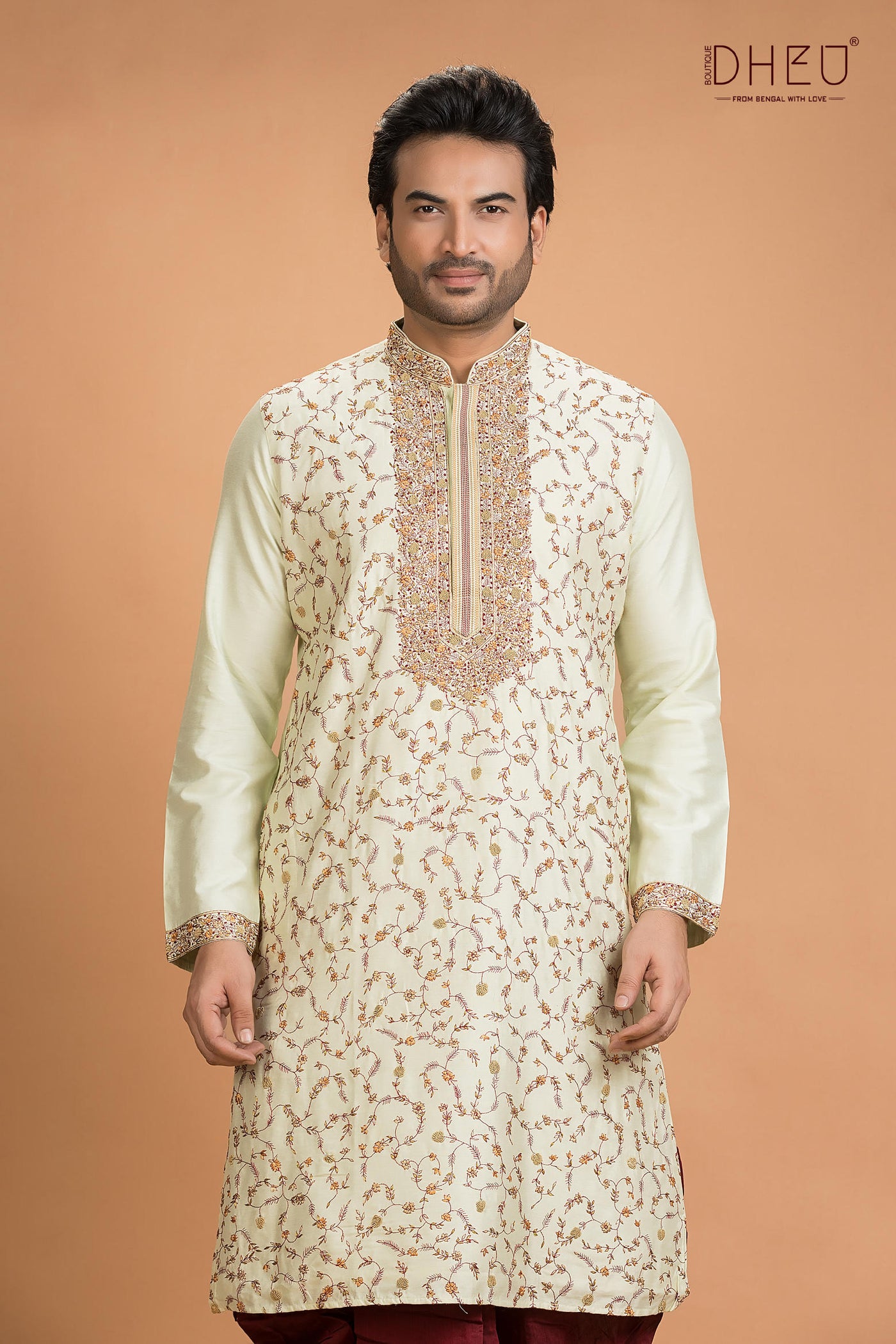 Exclusive Katan Silk Kurta & Dhoti(Optional) Set