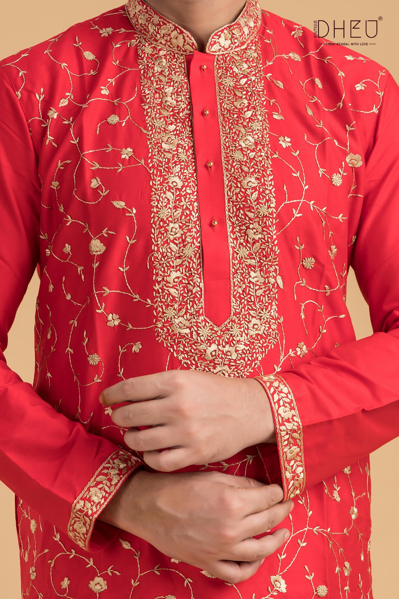 Exclusive Katan Silk Kurta & Dhoti(Optional) Set