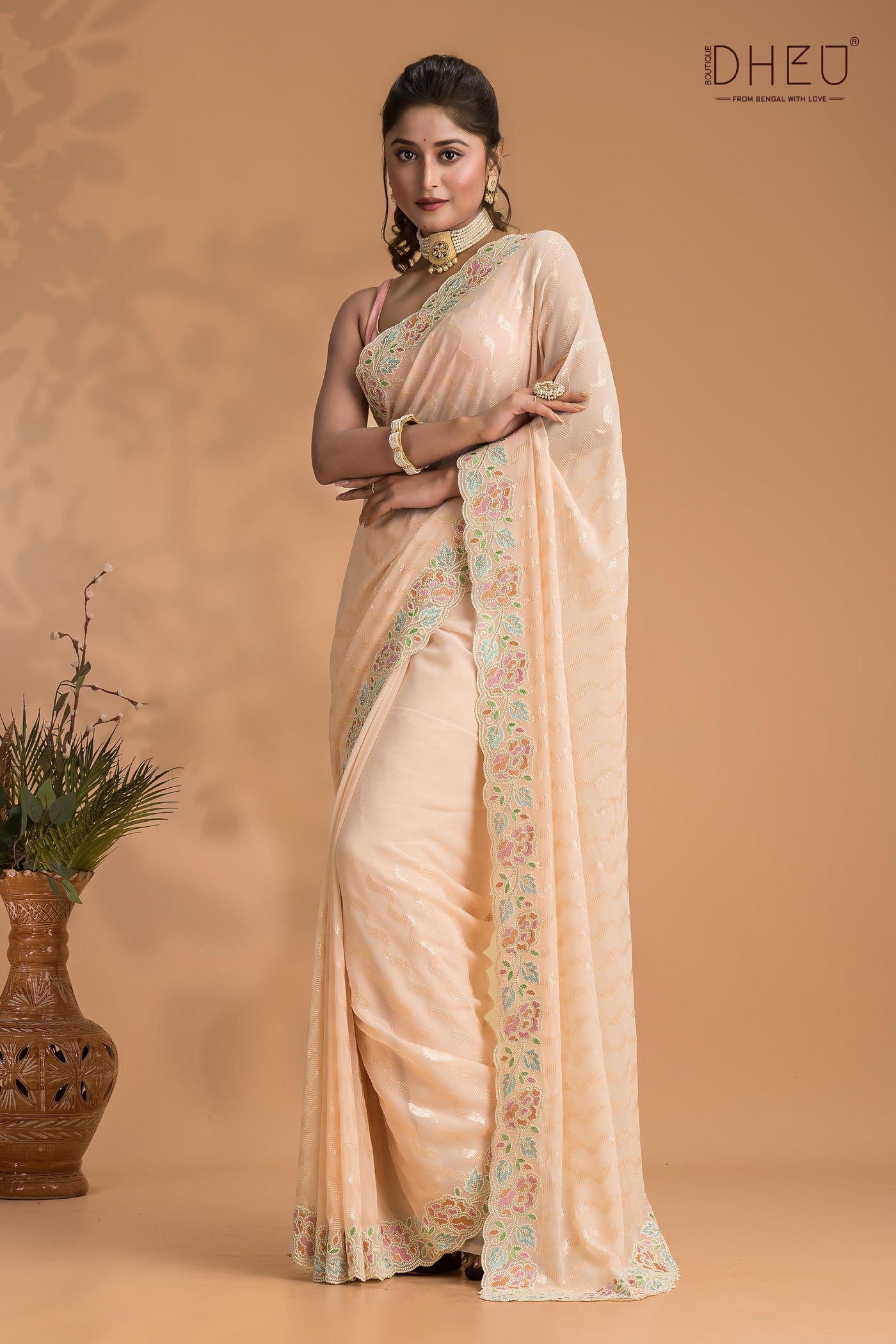 Designer chiffon georgette saree at lowest cost only at dheu.in