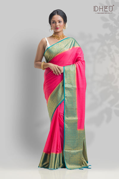 Designer handloom silk saree at lowest cost only at dheu.in