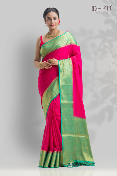 Designer handloom silk saree at lowest cost only at dheu.in