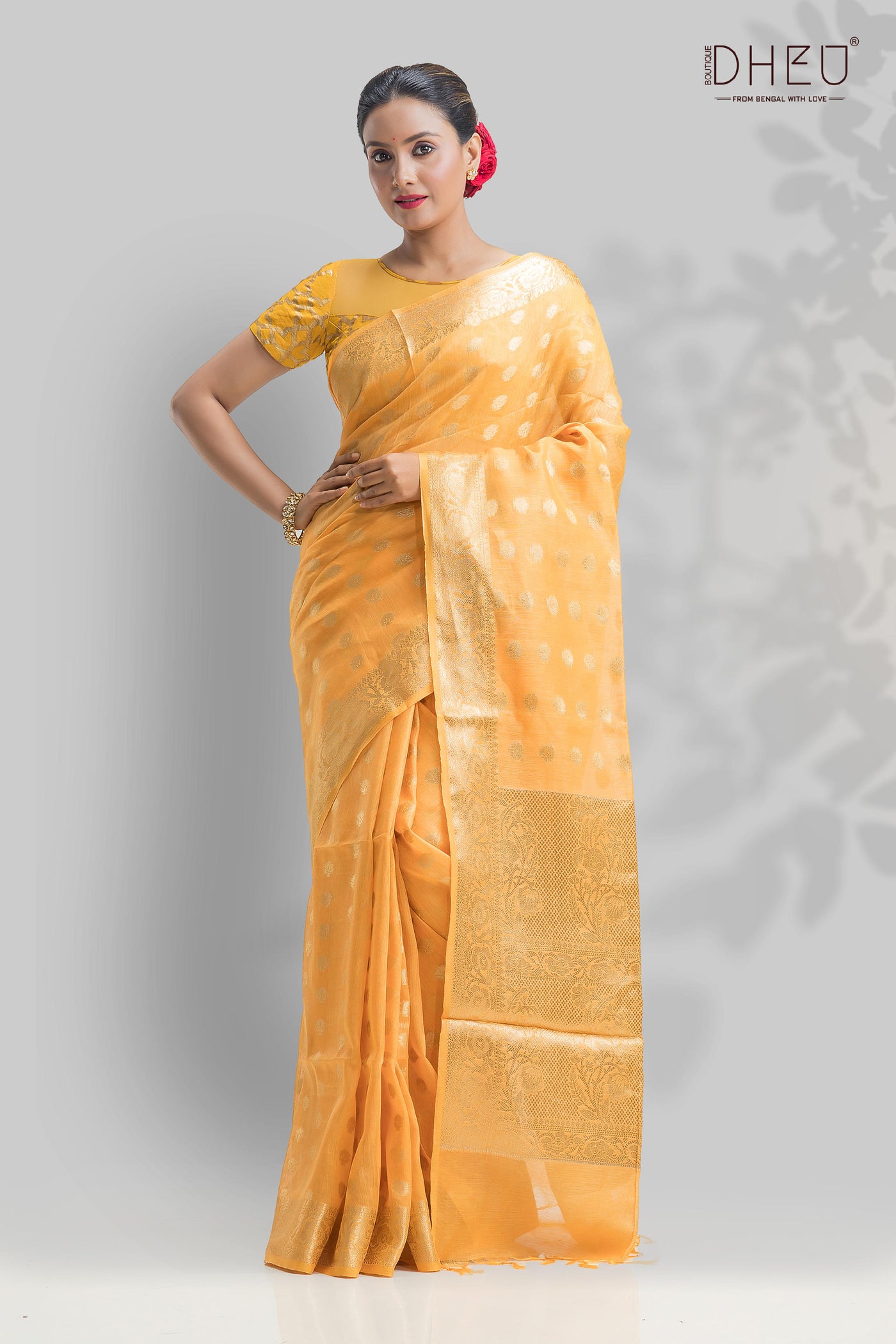 Designer Silk Linen Saree