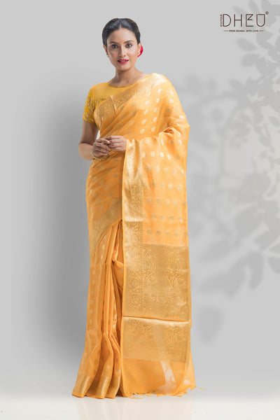 Designer Silk Linen Saree