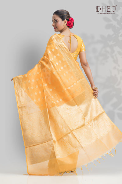 Designer Silk Linen Saree