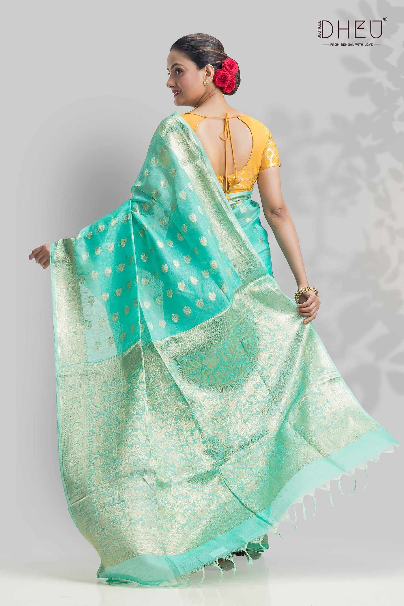 Designer Silk Linen Saree