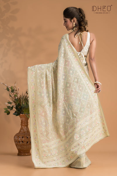 Shameplant - Chiffon Georgette Embroidered Saree