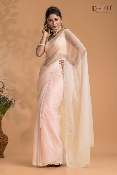 Designer organza saree at lowest cost only at dheu.in