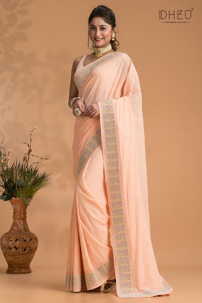 Designer chiffon georgette saree at lowest cost only at dheu.in