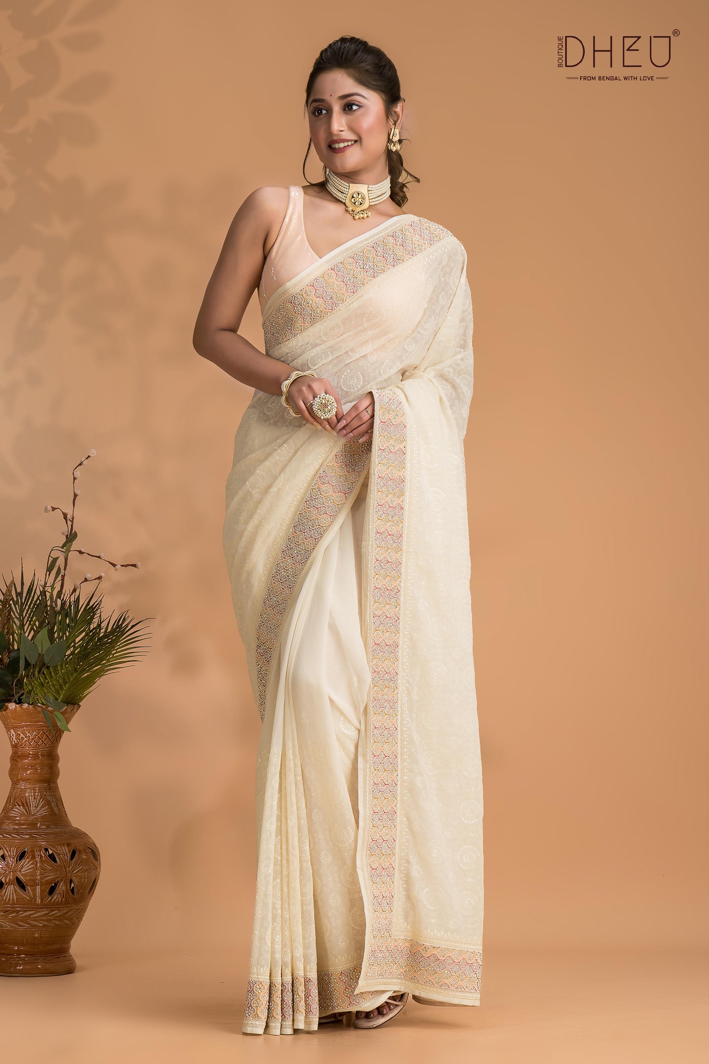 Designer chiffon georgette saree at lowest cost only at dheu.in