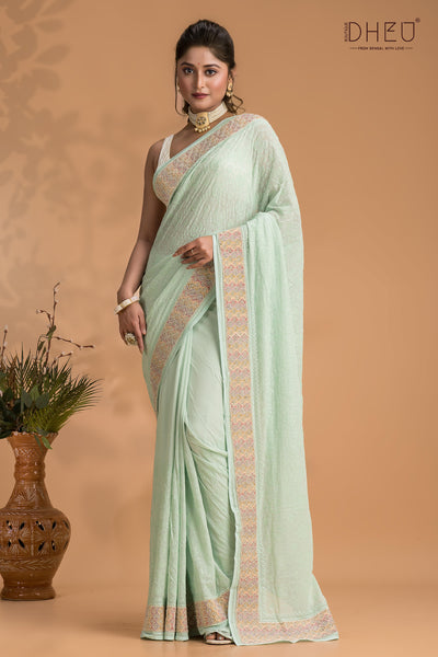 Designer chiffon georgette saree at lowest cost only at dheu.in