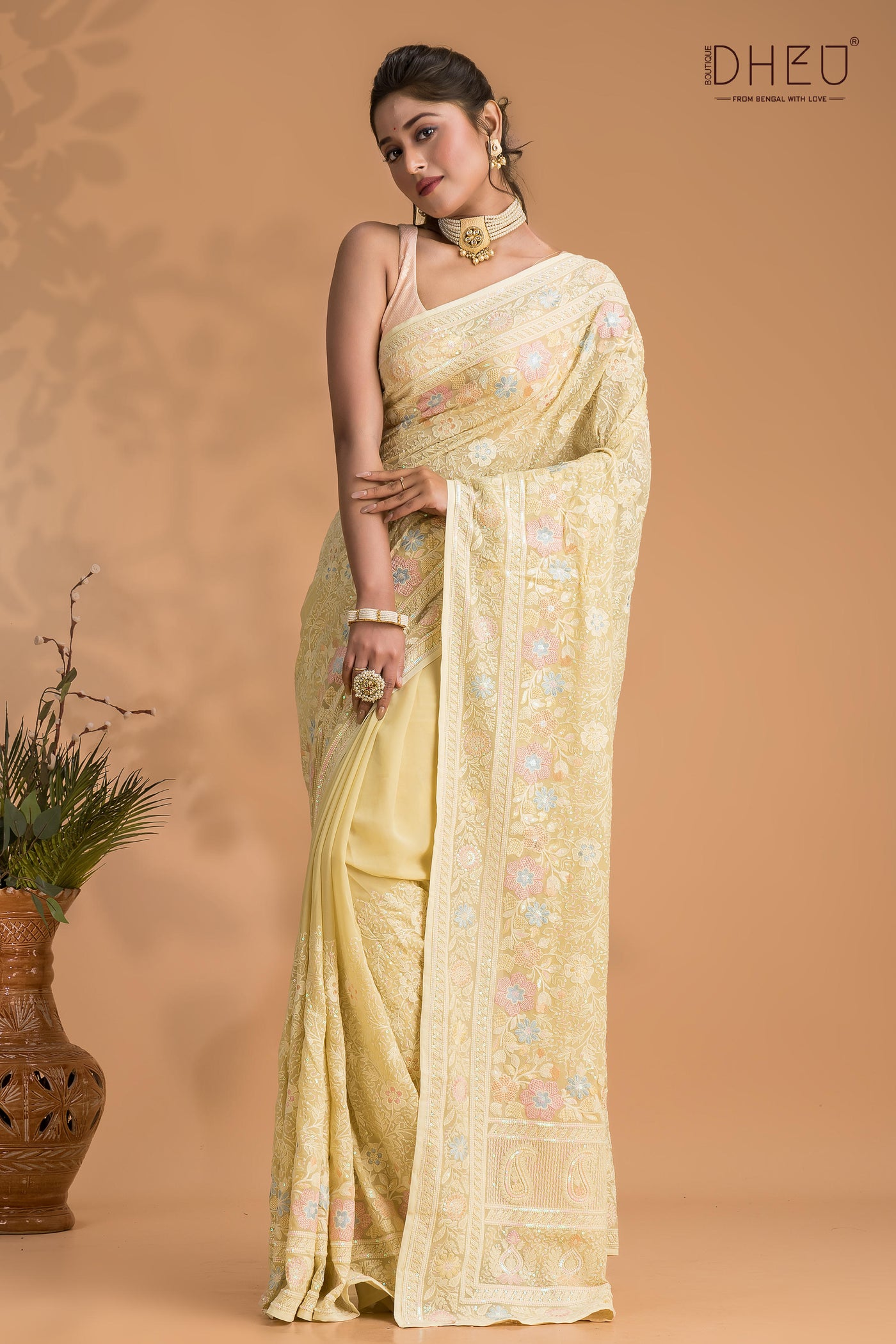 Exclusive Chiffon Zardosi Saree