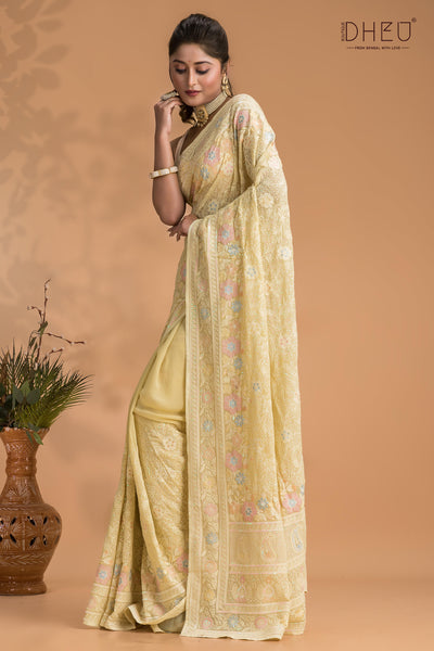 Veronica  - Exclusive Chiffon Zardosi Saree