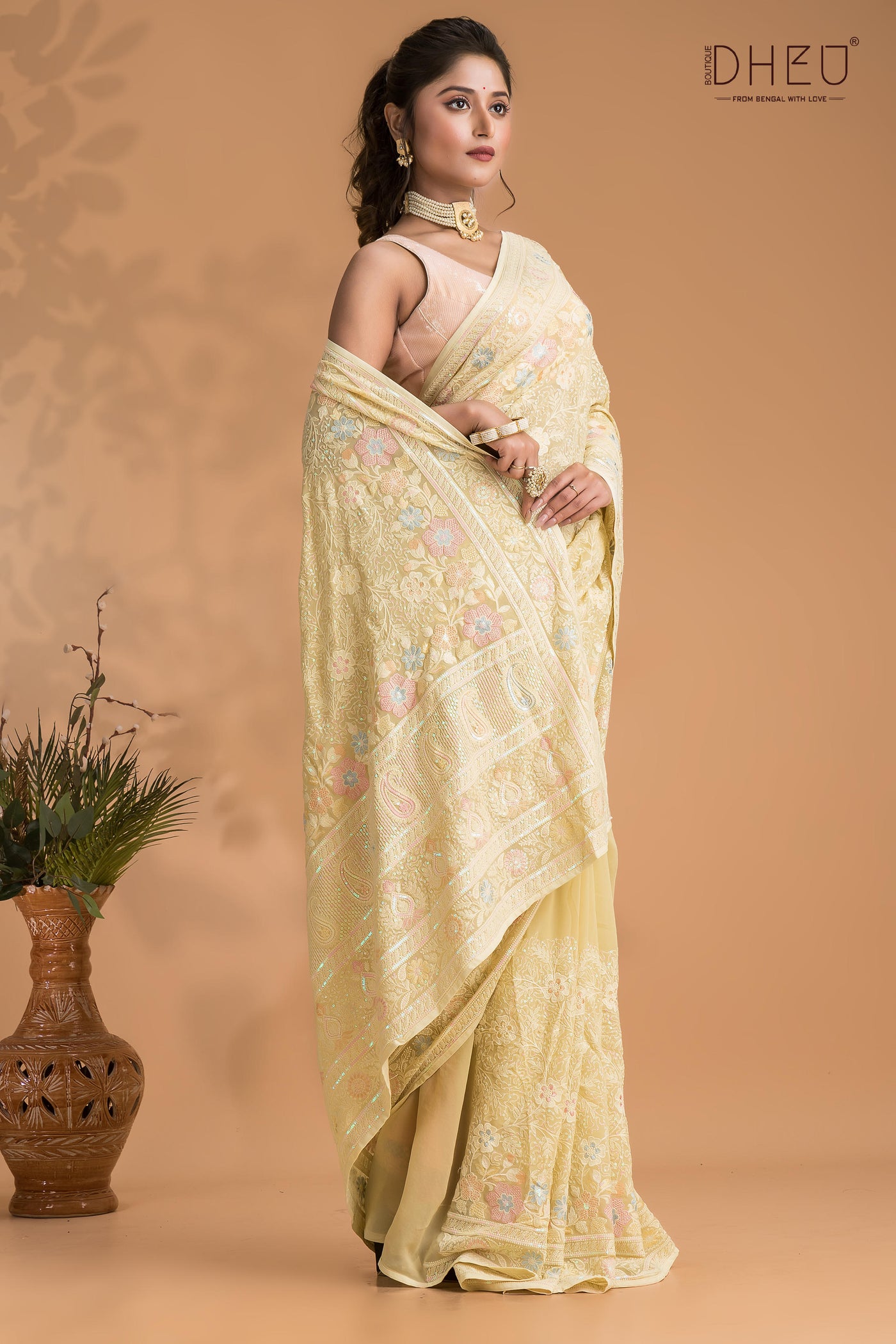 Veronica  - Exclusive Chiffon Zardosi Saree
