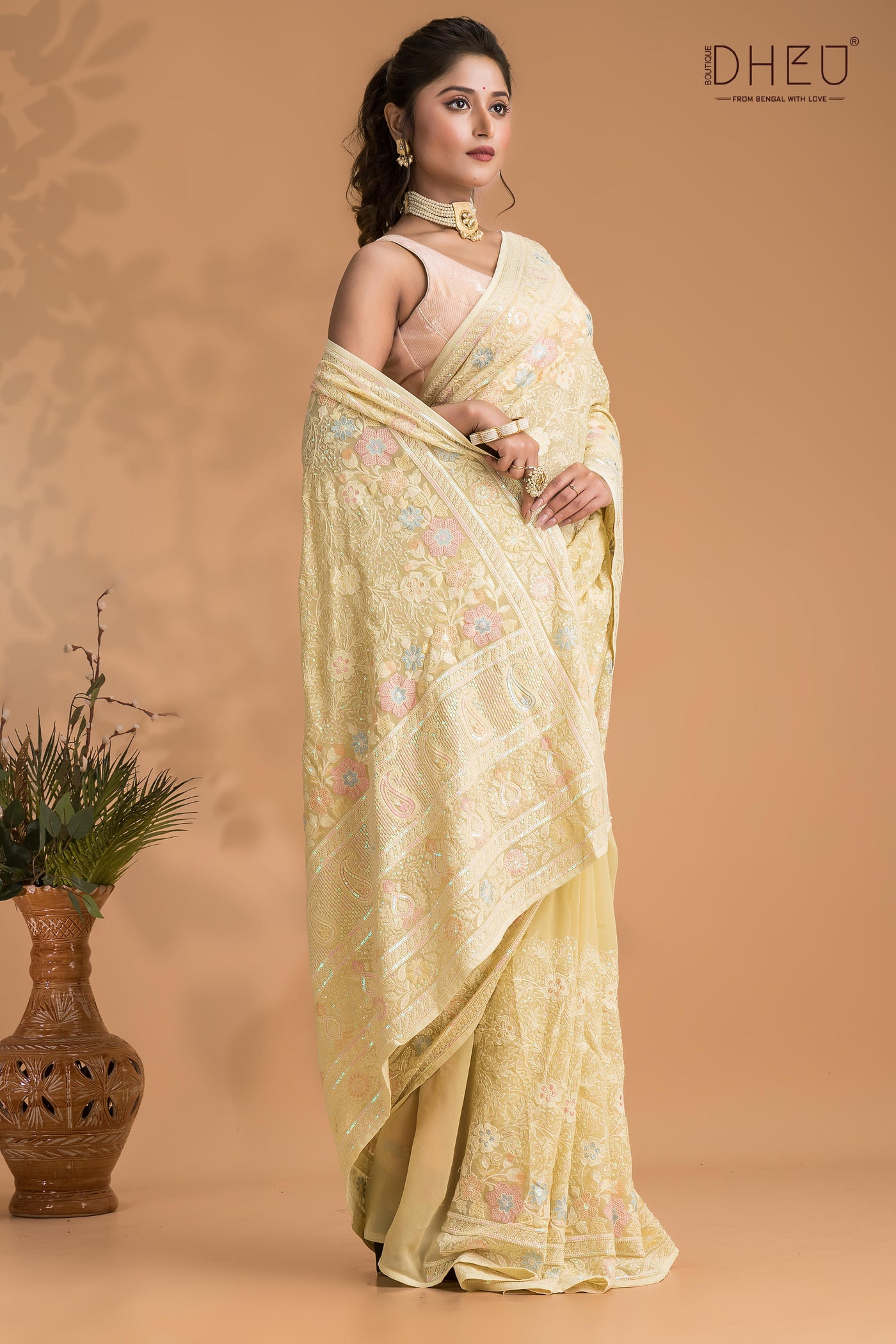 Exclusive Chiffon Zardosi Saree