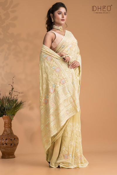 Veronica  - Exclusive Chiffon Zardosi Saree