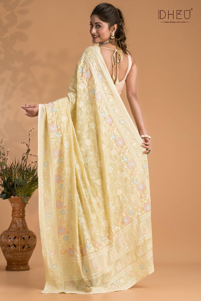 Veronica  - Exclusive Chiffon Zardosi Saree