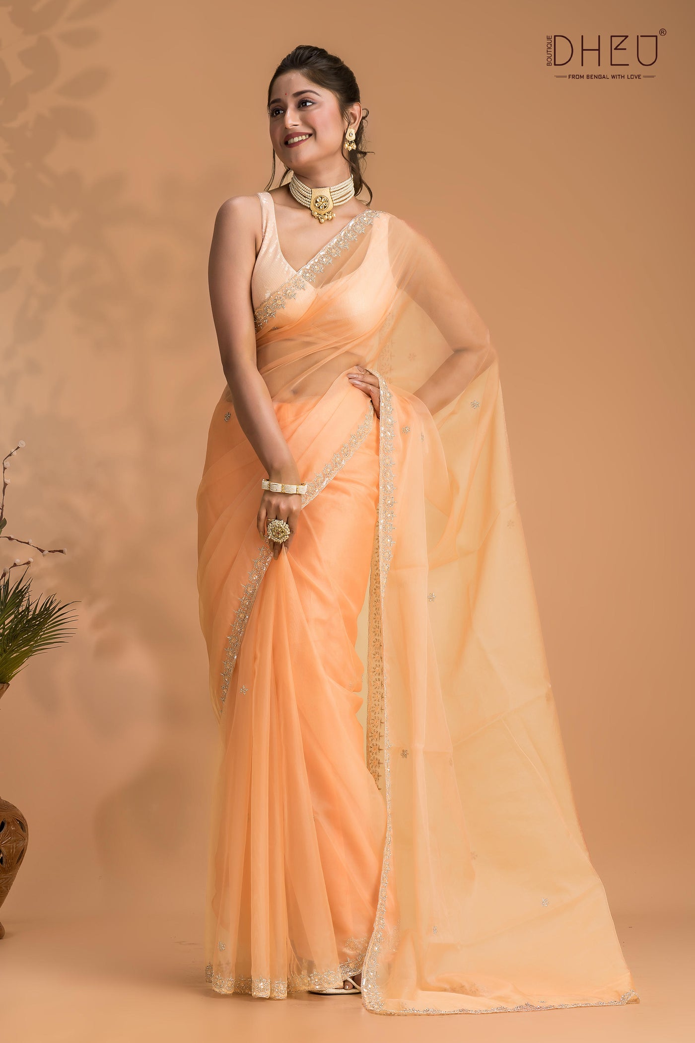 Designer chiffon georgette saree at lowest cost only at dheu.in