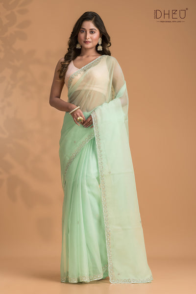 Designer chiffon georgette saree at lowest cost only at dheu.in