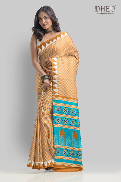 Designer printed silk saree at lowest cost only at dheu.in