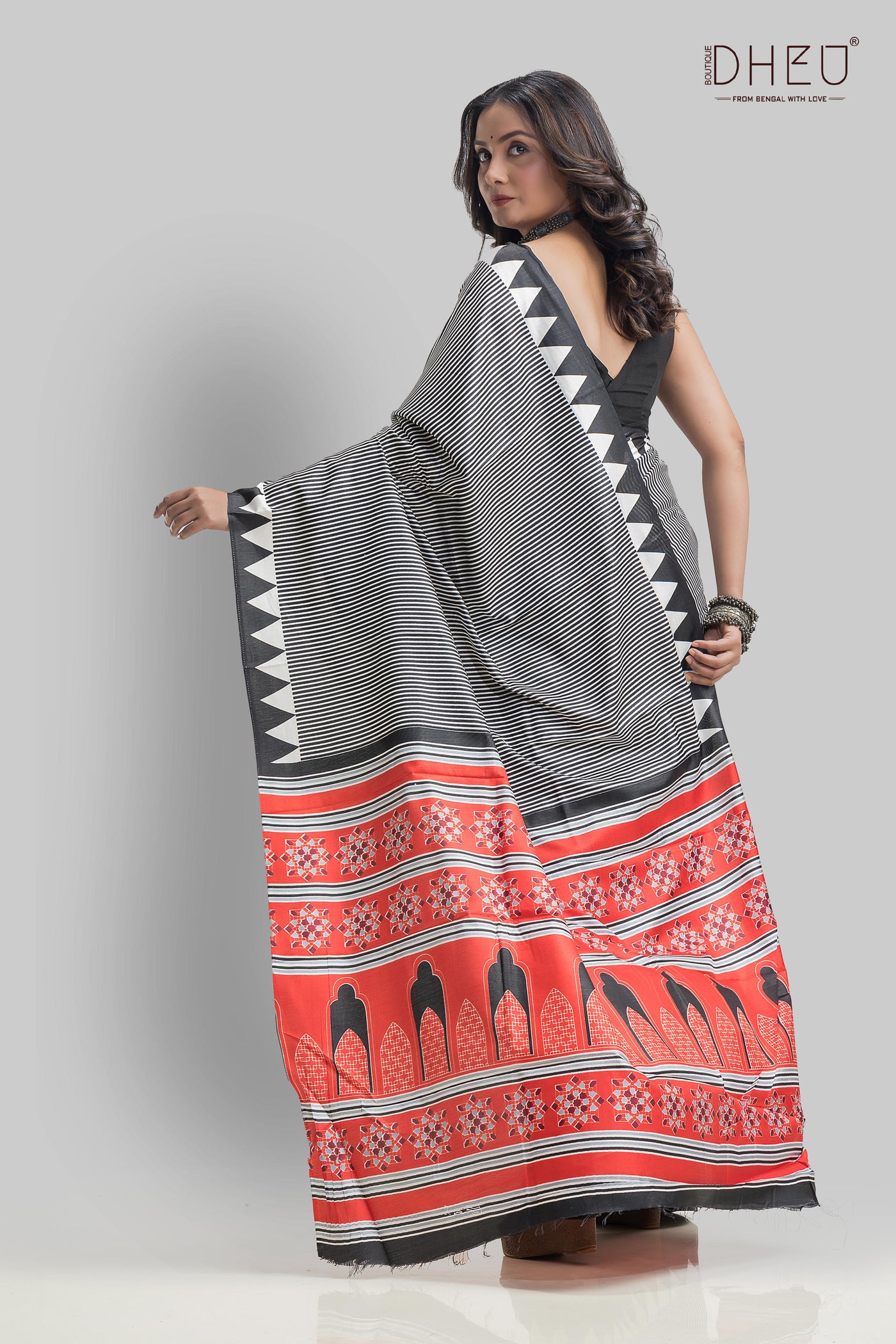 Handloom Printed Silk Saree