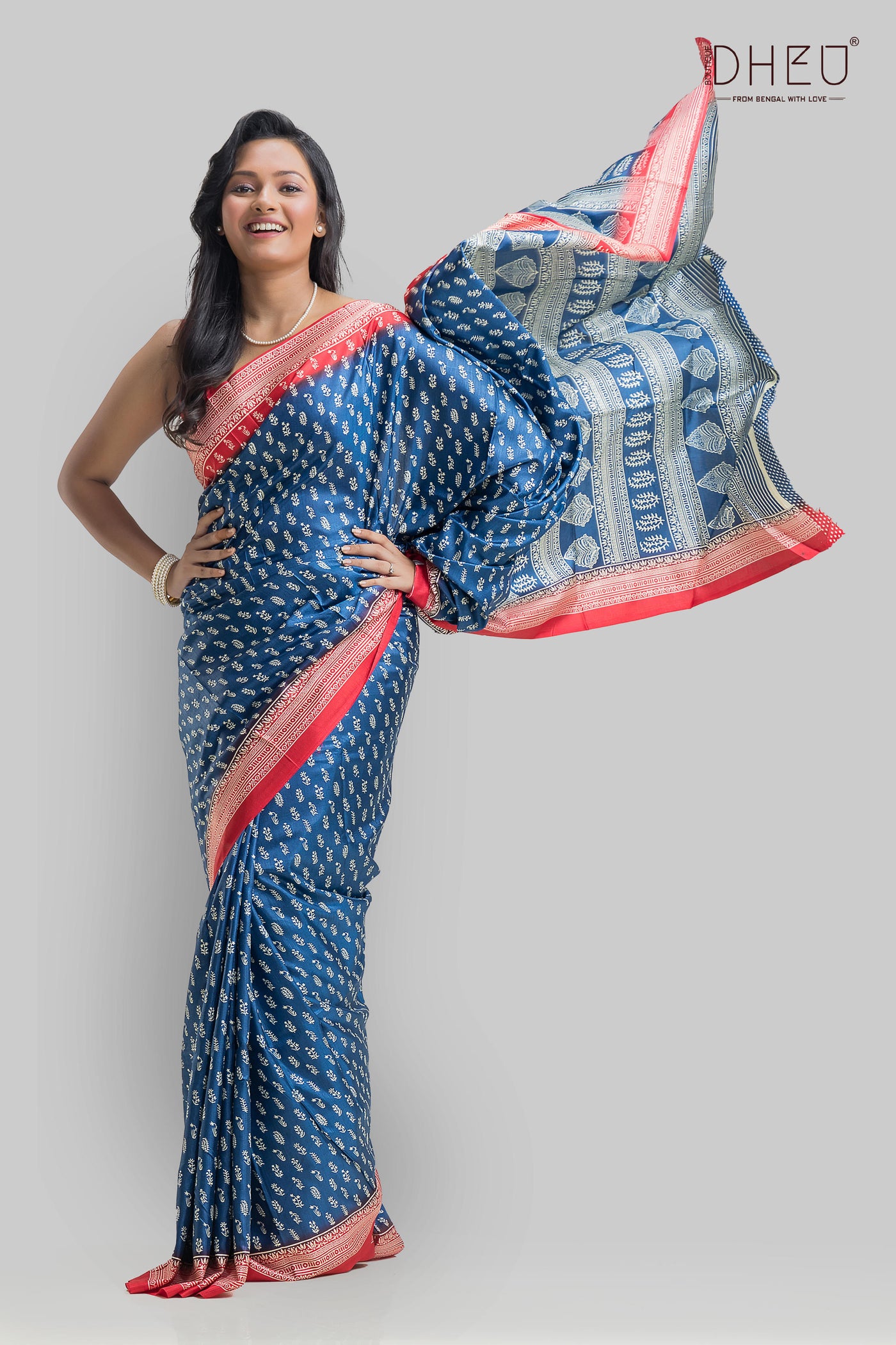 Designer blended silk saree at lowest cost only at dheu.in