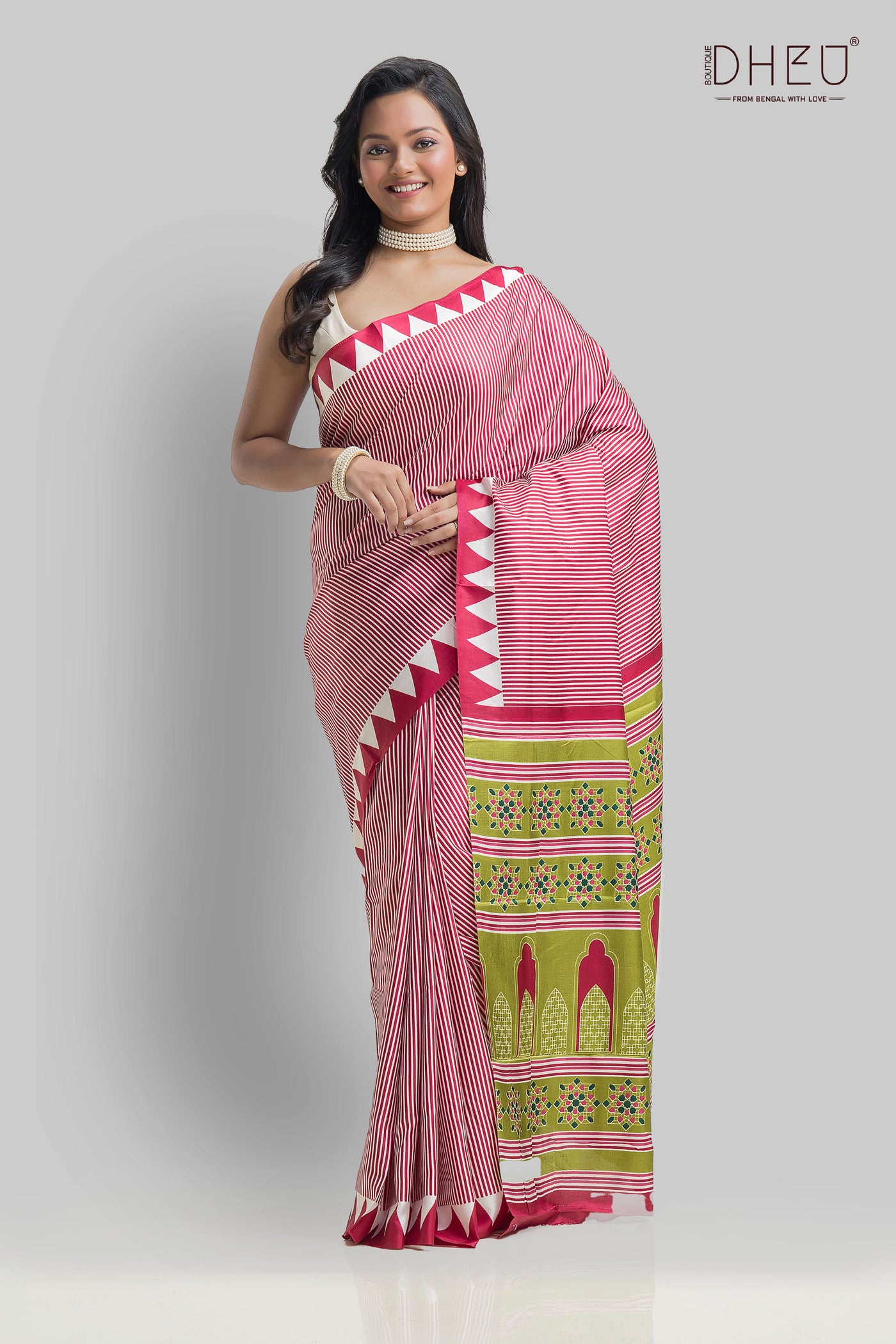 Handloom Printed Silk Saree