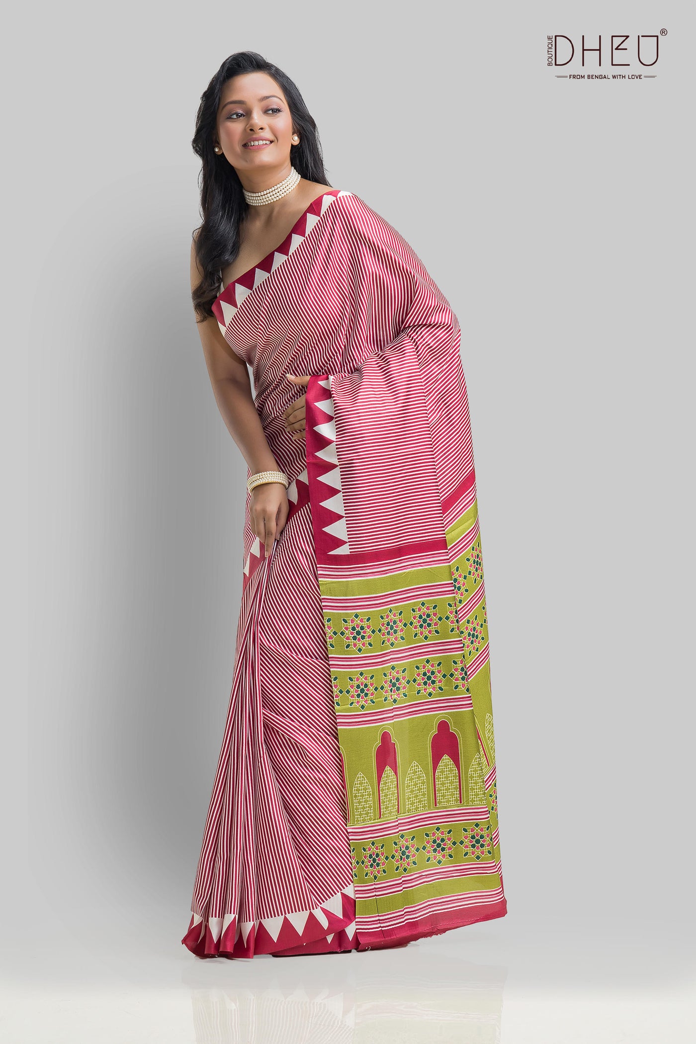 Handloom Printed Silk Saree