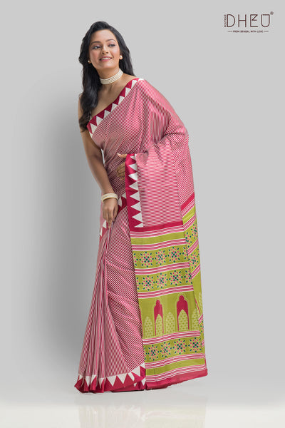 Handloom Printed Silk Saree