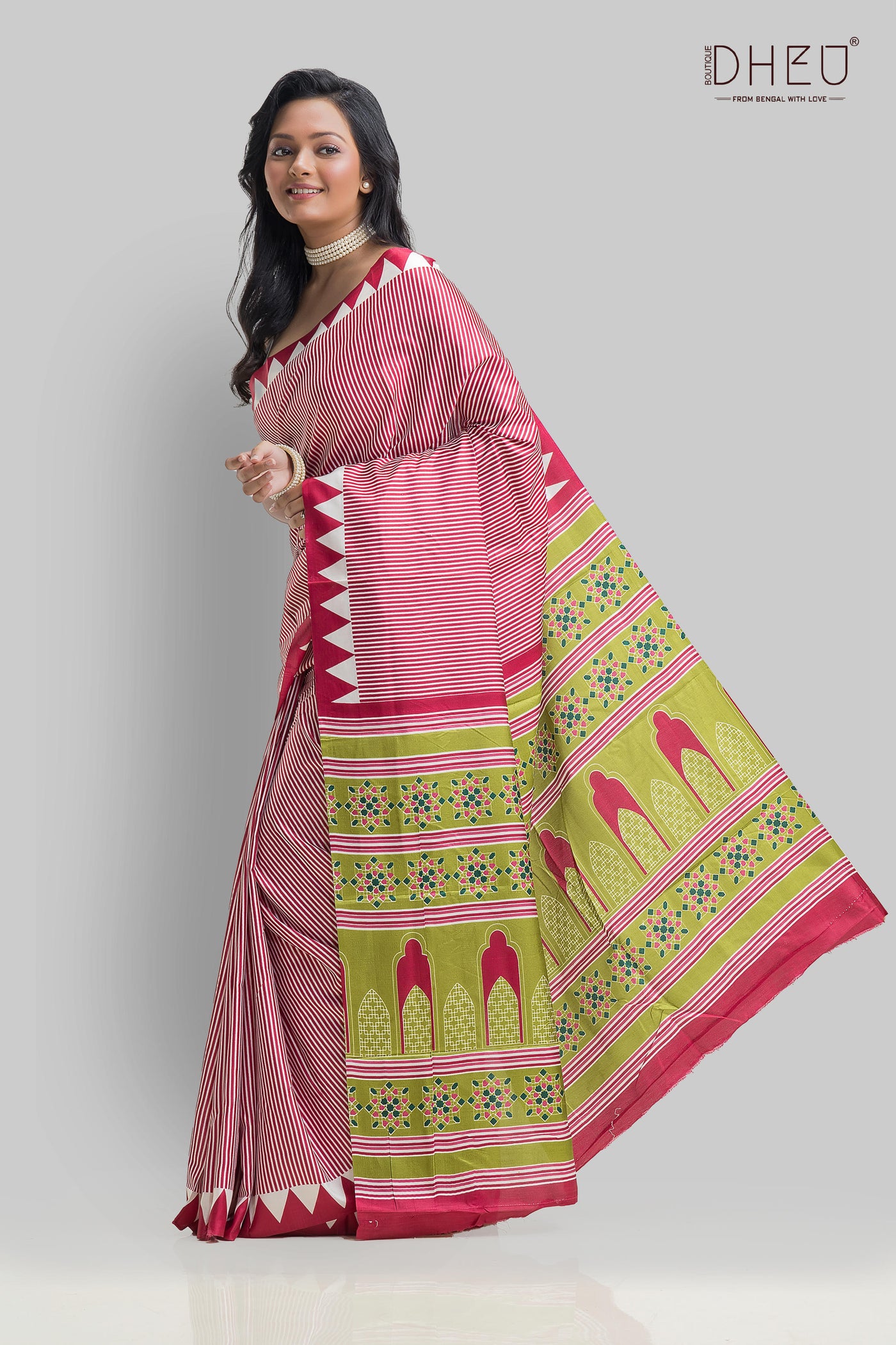 Handloom Printed Silk Saree