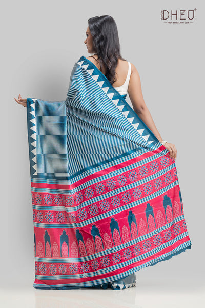 Handloom Printed Silk Saree
