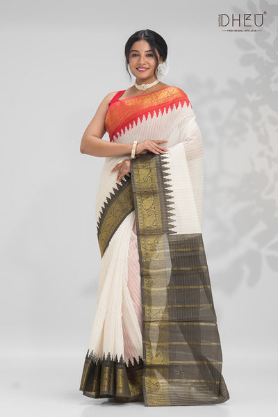 The Designer handloom Maheshwari silk saree at lowest cost only at dheu.in