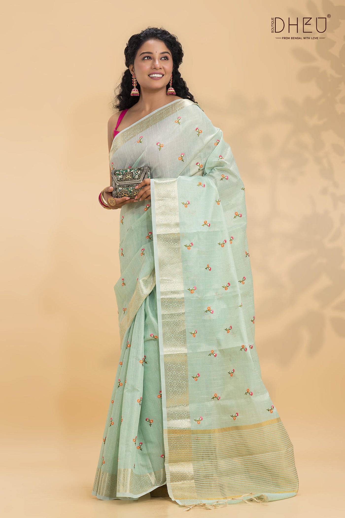 Chanderi Silk Embroidery Saree