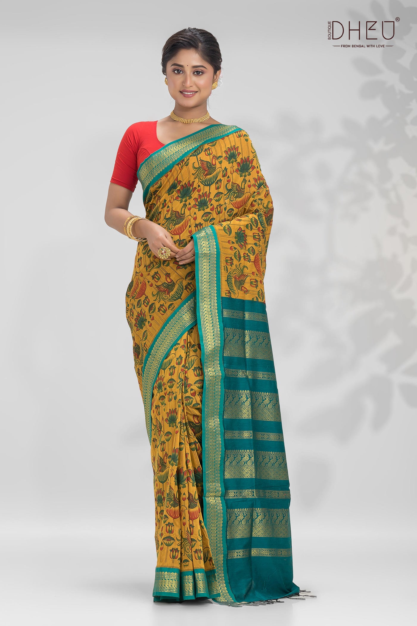 Designer kalamkari silk saree at lowest price only at dheu.in