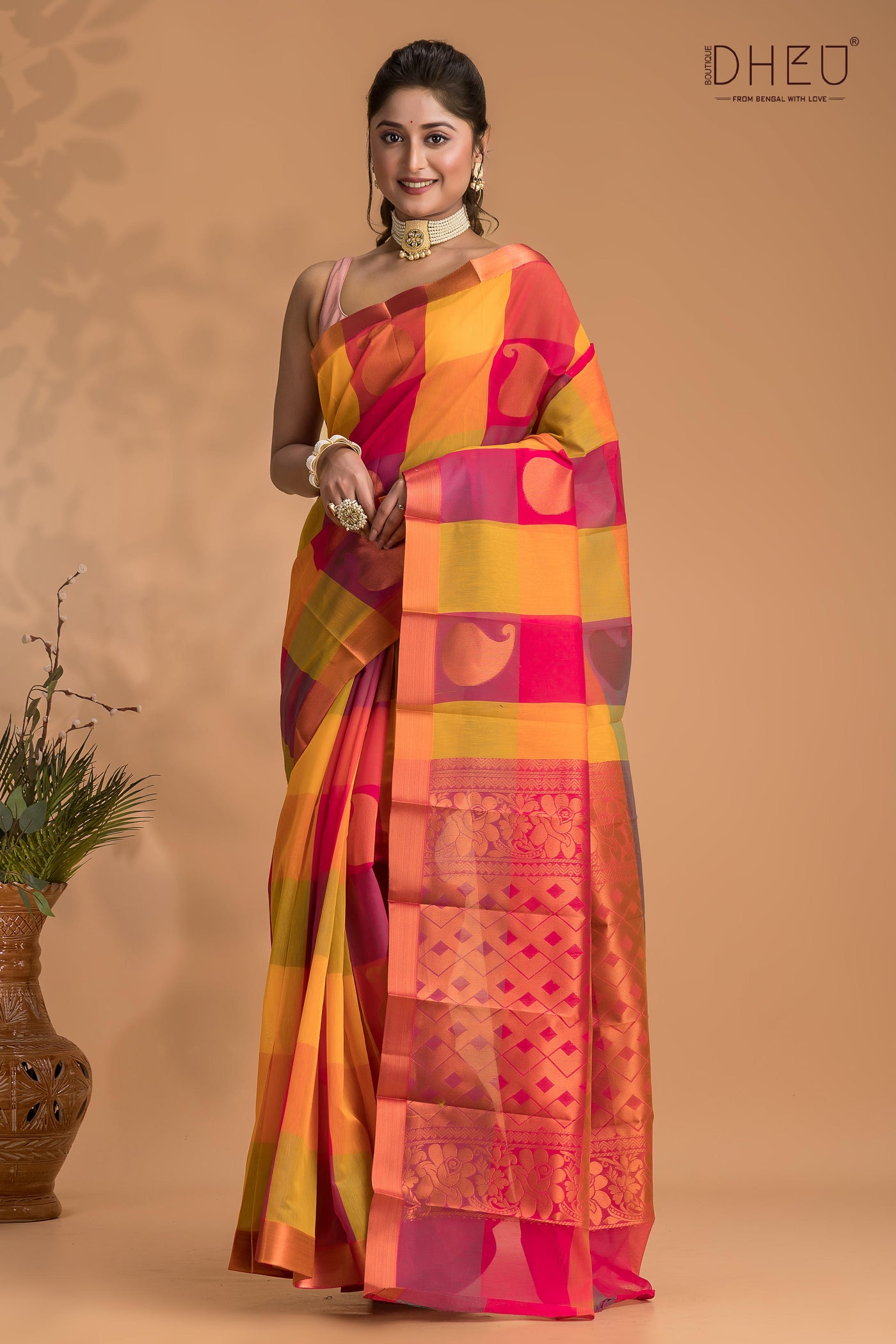 Multicolour Handloom Silk Saree