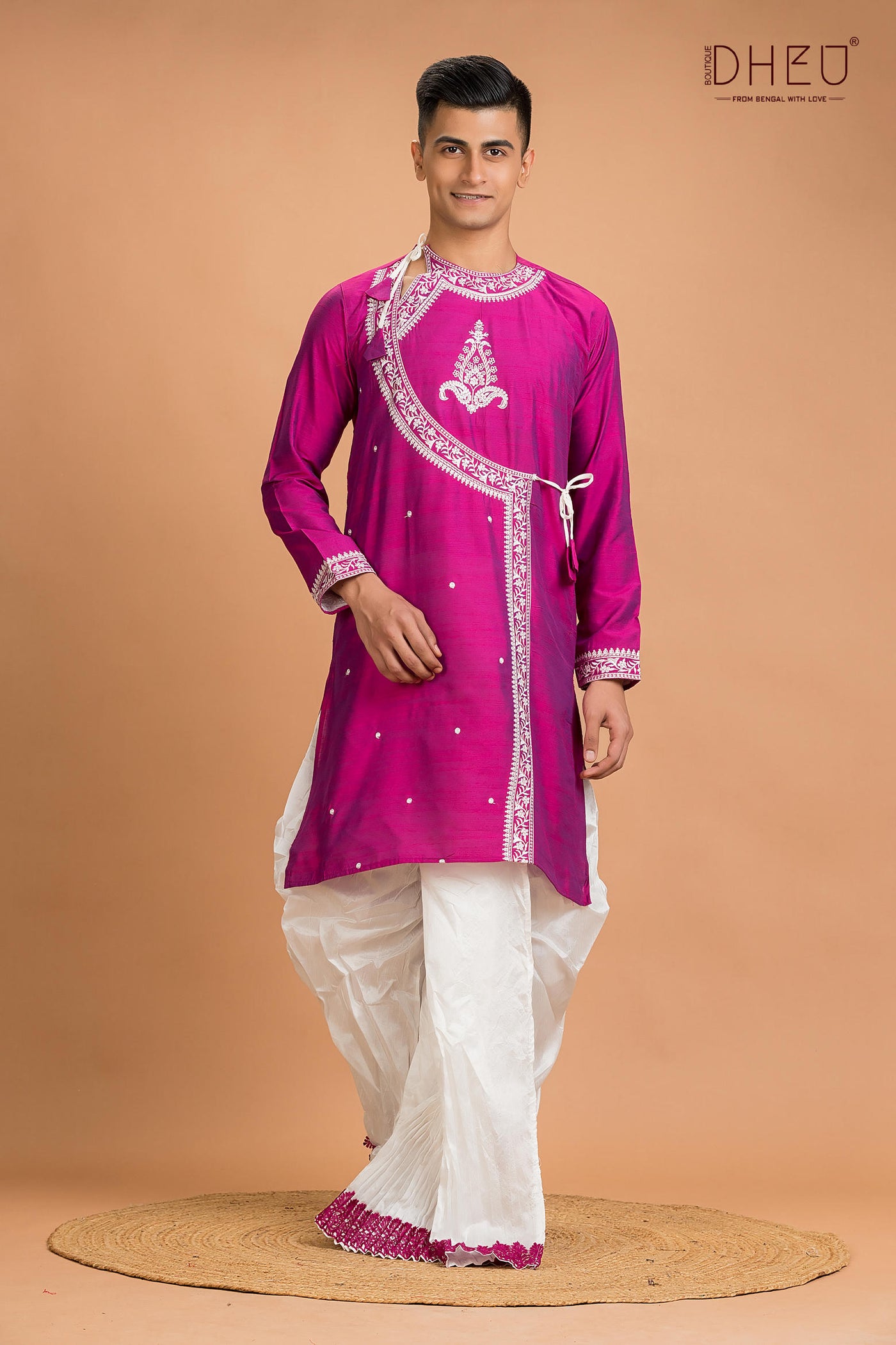 Designer Silk Kurta Dhoti(Optional) Set