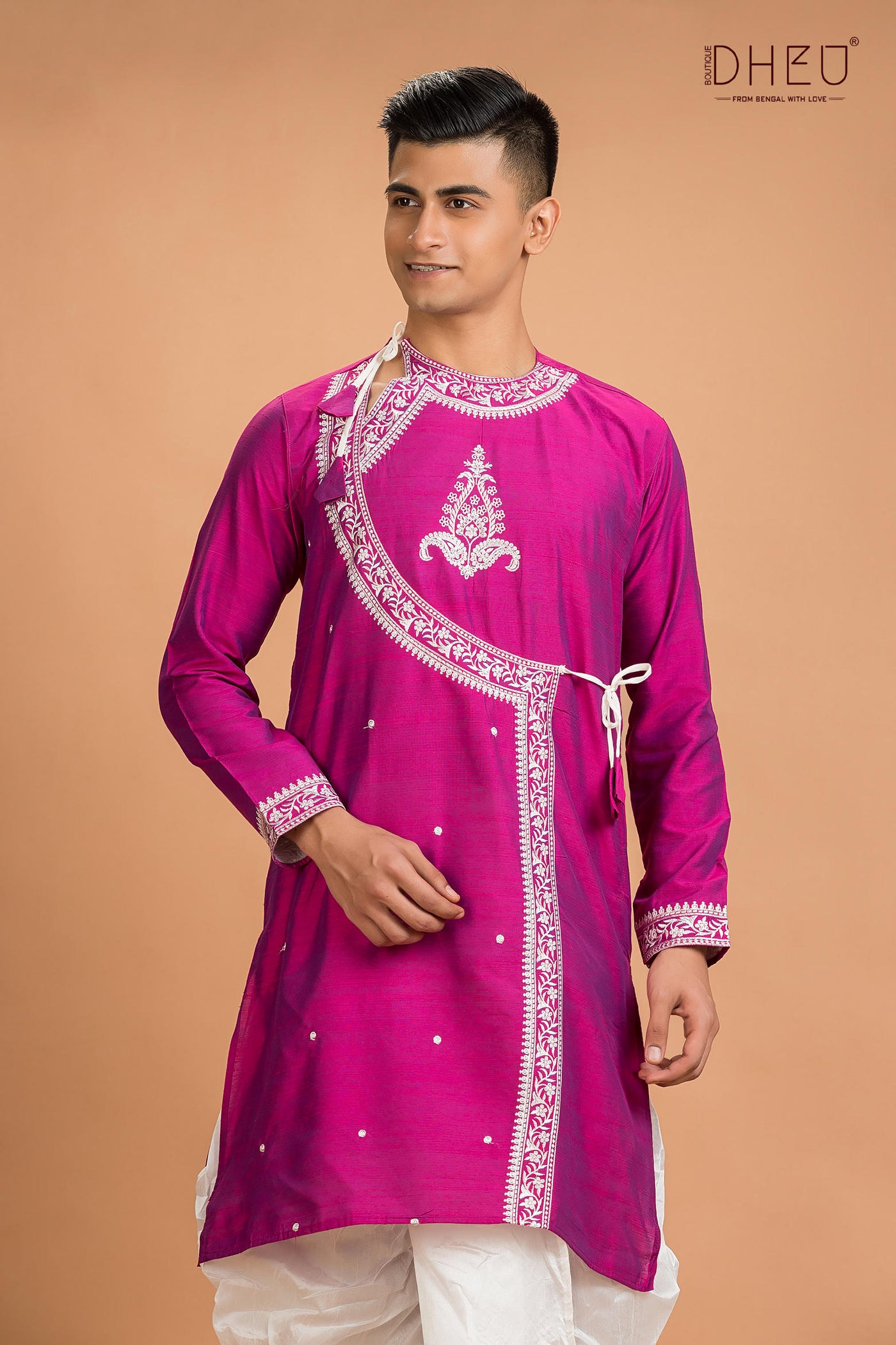 Designer Silk Kurta Dhoti(Optional) Set